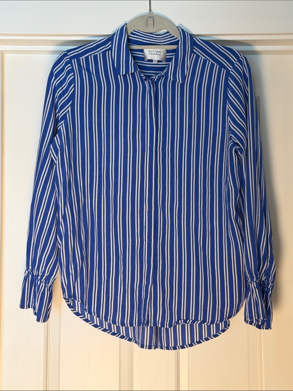 Second Female Blue & White Stripe Button-Down Shirt